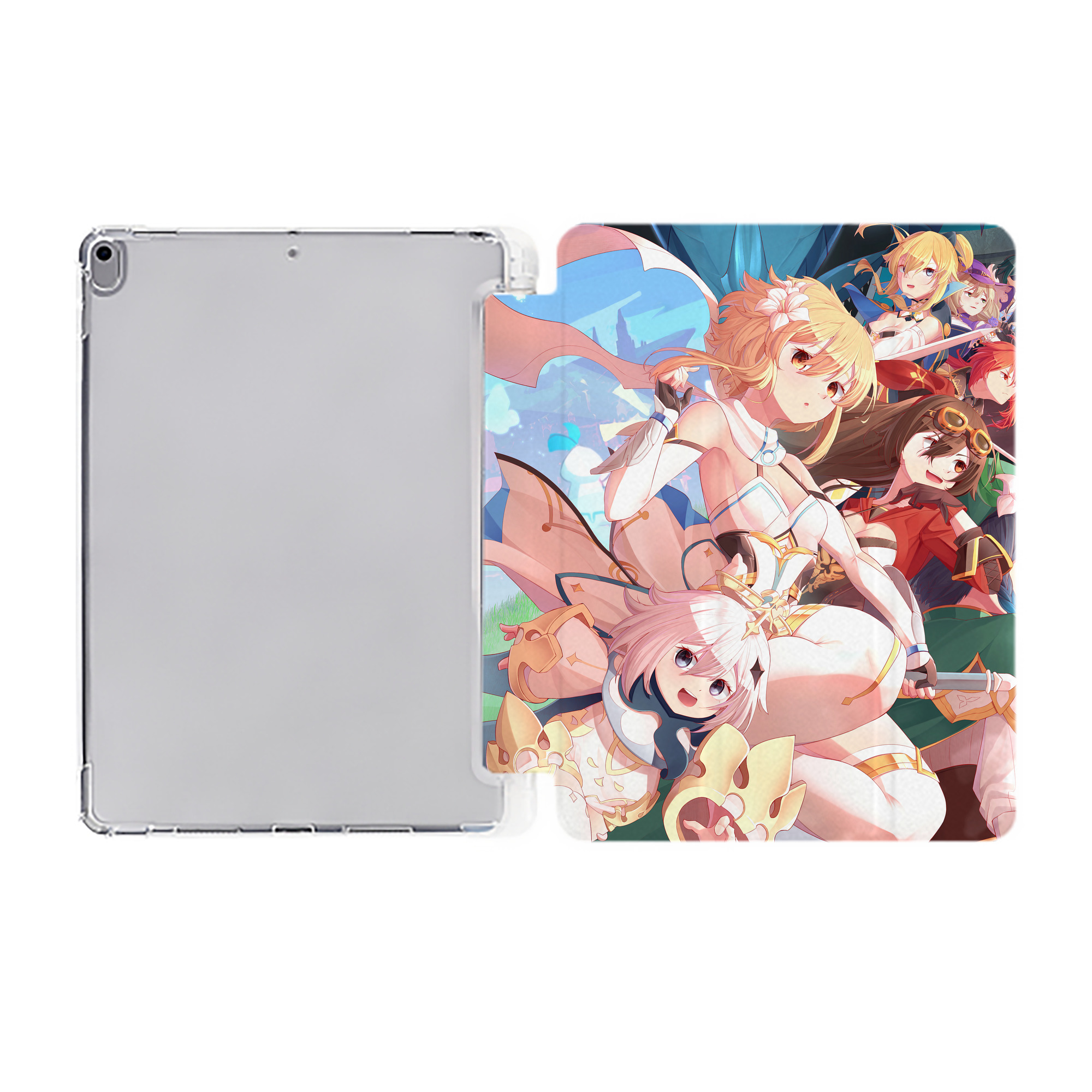 げんし神 genshin IPad ケース ペン収納付き 三つ折りスタンド PUレザー×シリコン 対応機種9.5/10.5/10.9インチ